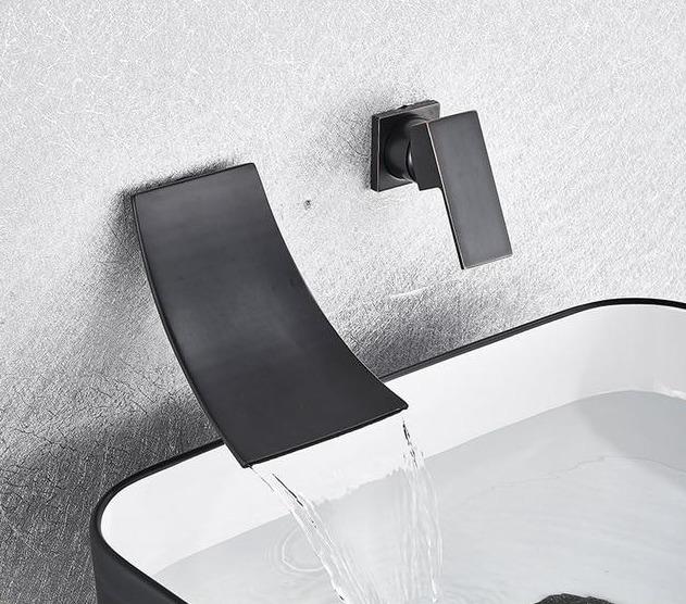 AquaCrest Wandarmatur | Wasserfall-Design | Einhebelmischer | Modern & Langlebig | Badezimmer-Wasserhahn