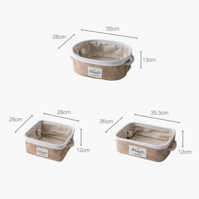 RosaLinen Französische Jute-Aufbewahrungskörbe | Elegante Lagerlösungen | Perfekt für Zuhause und Büro