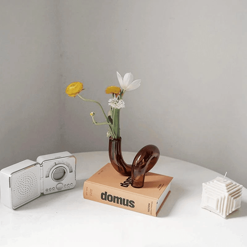 LoopSphere Hydroponik Vase im Kreisdesign | Modernes Pflanzgefäß | Minimalistische Dekoration | Für Zuhause oder Büro