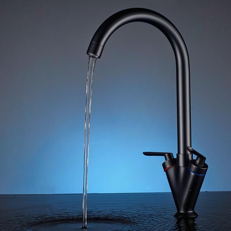 TwistFlow Zwei-Griff-Küchenarmatur | 360° Drehbarer Wasserhahn | Modernes Design & Funktionalität