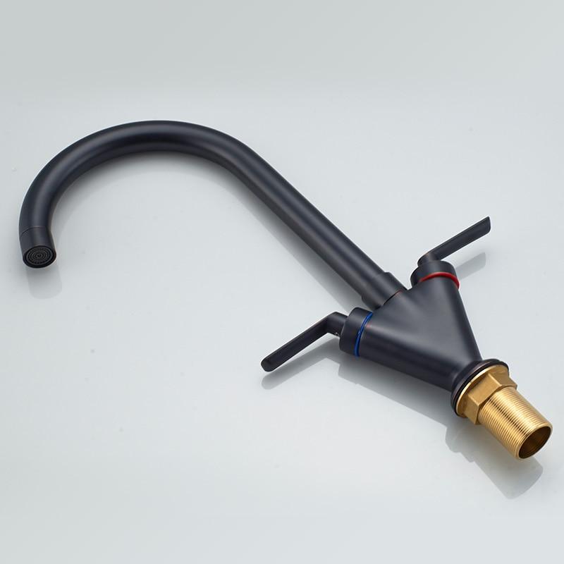 TwistFlow Zwei-Griff-Küchenarmatur | 360° Drehbarer Wasserhahn | Modernes Design & Funktionalität