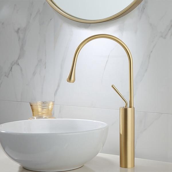 GoldenCrest Luxe - Messing Kran Wasserhahn | Luxuriöse Badarmatur | Zeitloses Design | Perfekte Ergänzung für Ihr Badezimmer