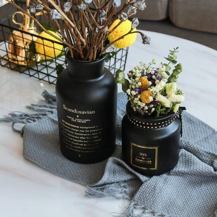 NoirVase Midnight Schwarz Tischvase | Minimalistisches Design | Dekoration für Zuhause und Büro