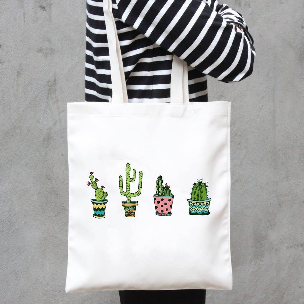 CactusCharm Canvas Tote Bag | Umweltfreundliche Einkaufstasche | Leicht & Langlebig | Stilvolle Designs