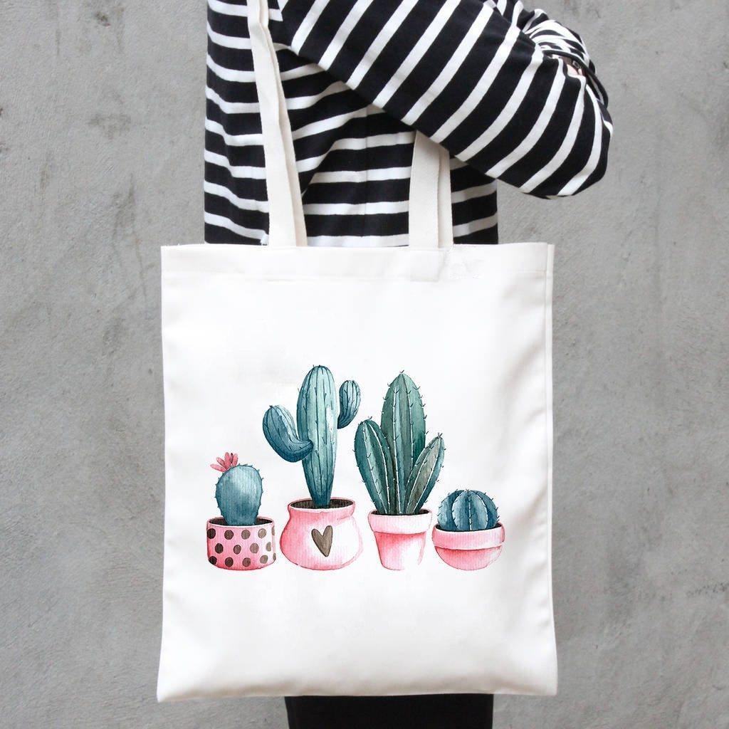 CactusCharm Canvas Tote Bag | Umweltfreundliche Einkaufstasche | Leicht & Langlebig | Stilvolle Designs