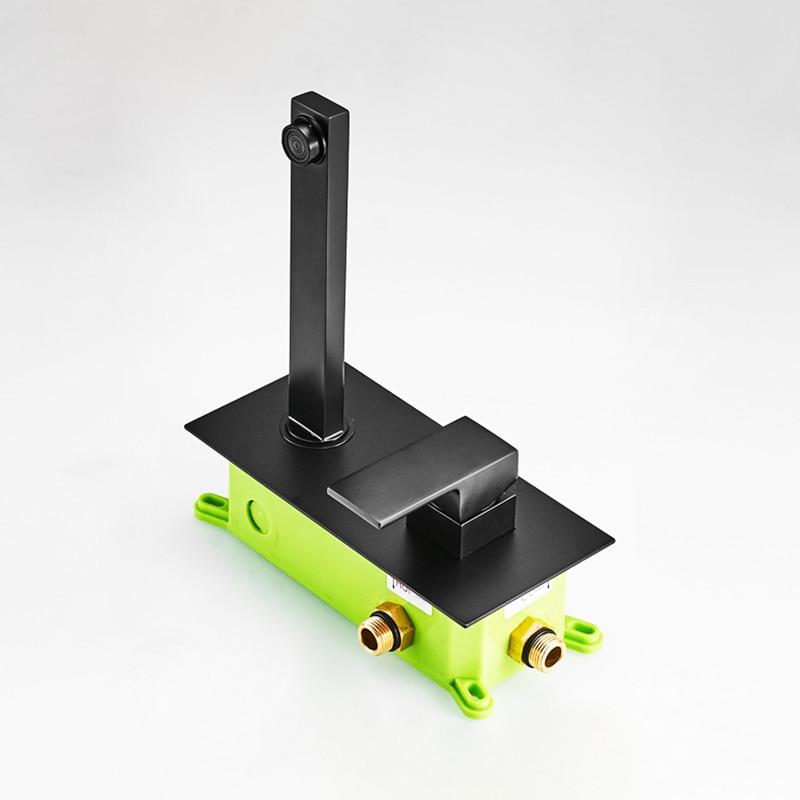 Velora Matte Schwarz Wandarmatur | Luxuriöses Design | Badezimmer-Wasserhahn