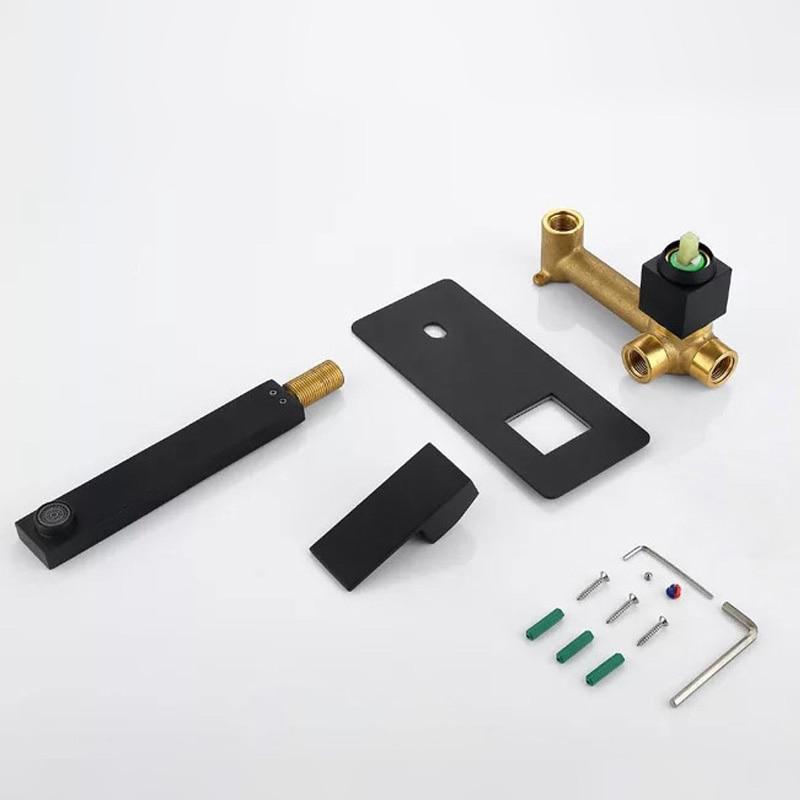 Velora Matte Schwarz Wandarmatur | Luxuriöses Design | Badezimmer-Wasserhahn