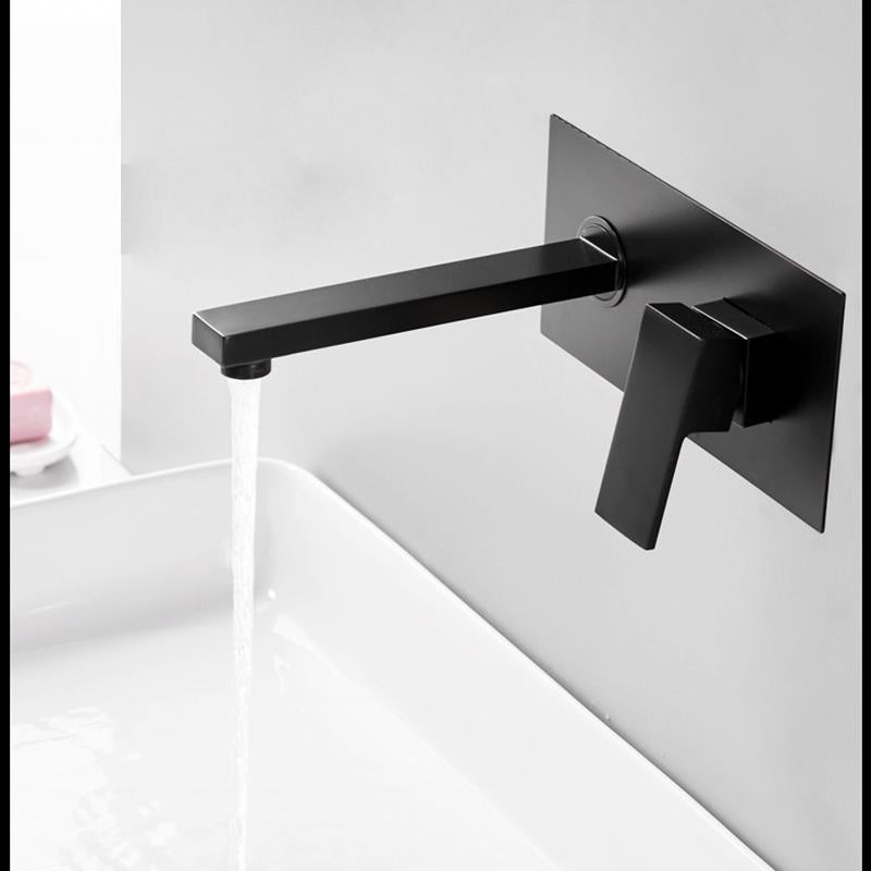 Velora Matte Schwarz Wandarmatur | Luxuriöses Design | Badezimmer-Wasserhahn