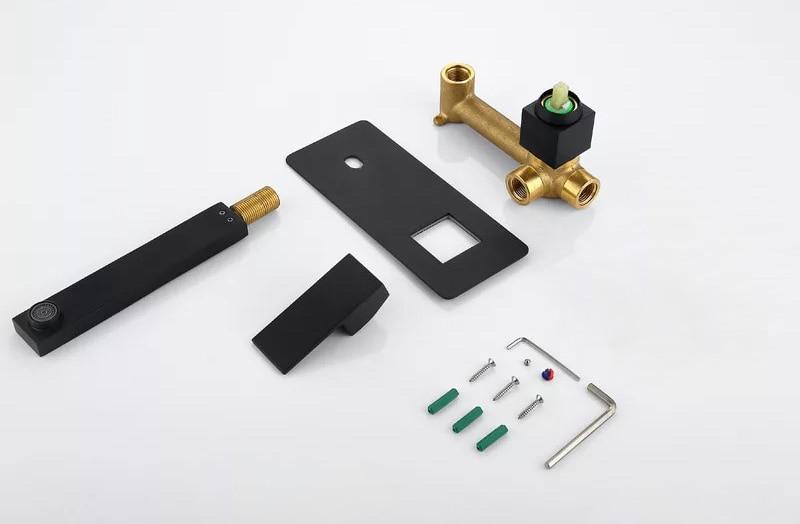 Velora Matte Schwarz Wandarmatur | Luxuriöses Design | Badezimmer-Wasserhahn