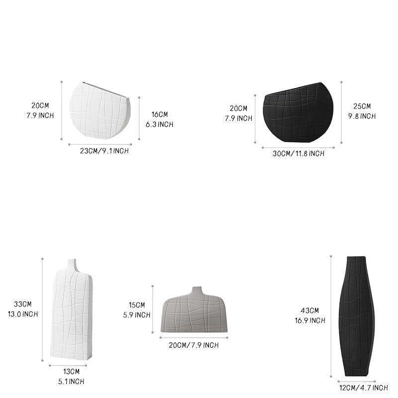 Textura Elegante Strukturierte Keramikvasen | Zeitloses Design | Minimalistische Dekoration | Verschiedene Stile