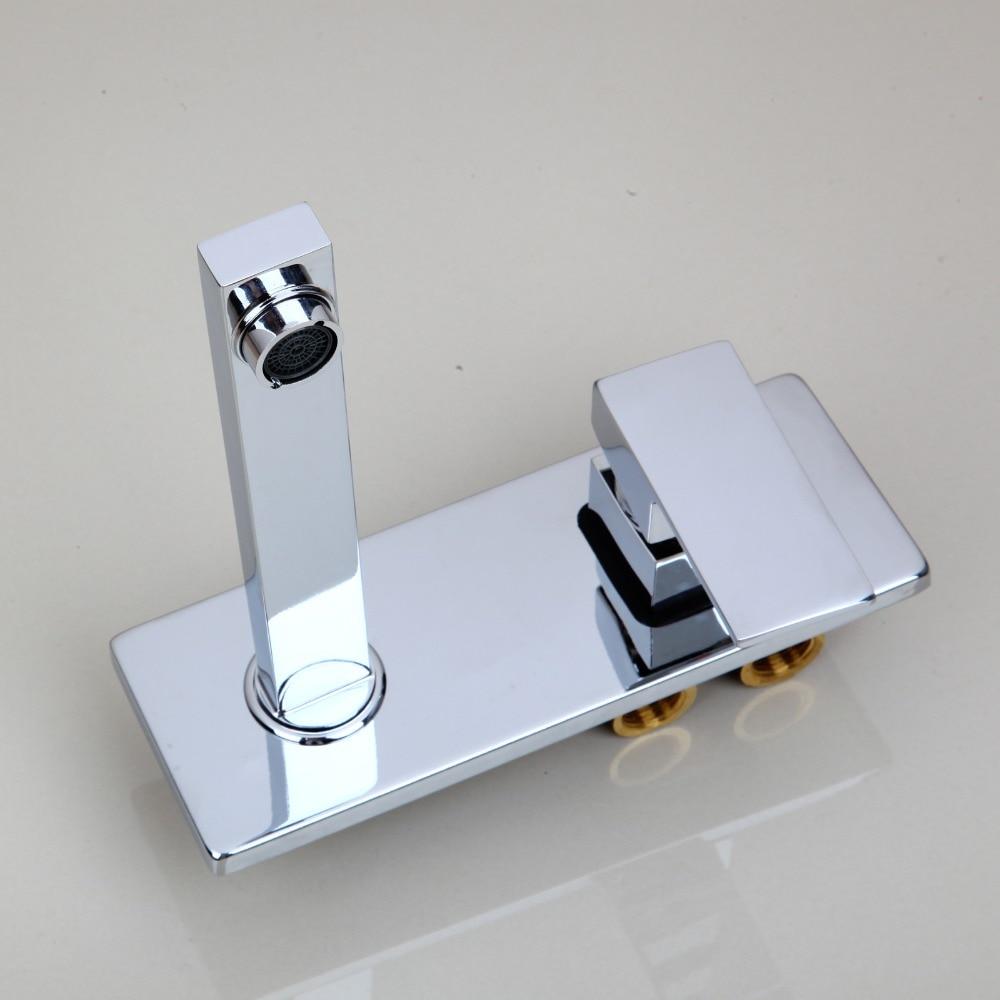 Brionis Wandmontierte Badezimmerarmatur aus Messing | Modernes Design | Edle Verarbeitung in Silber, Gold & Schwarz