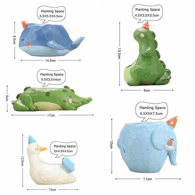 PlantPal Tierförmiger Pflanzentopf | Süße Cartoon-Pflanzenhalter für Sukkulenten & Mini-Pflanzen | Dekorativ & Funktional