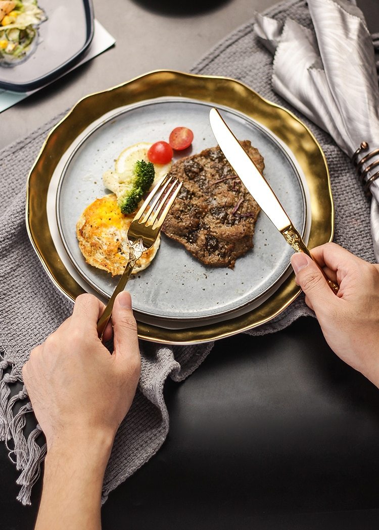 EternaVintage Besteckset - Royal Design | Hochwertiges Vintage-Besteck | Gold & Silber | Perfekt für Dinner & Feste