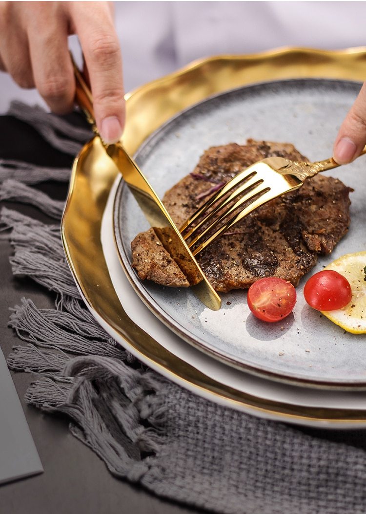 EternaVintage Besteckset - Royal Design | Hochwertiges Vintage-Besteck | Gold & Silber | Perfekt für Dinner & Feste