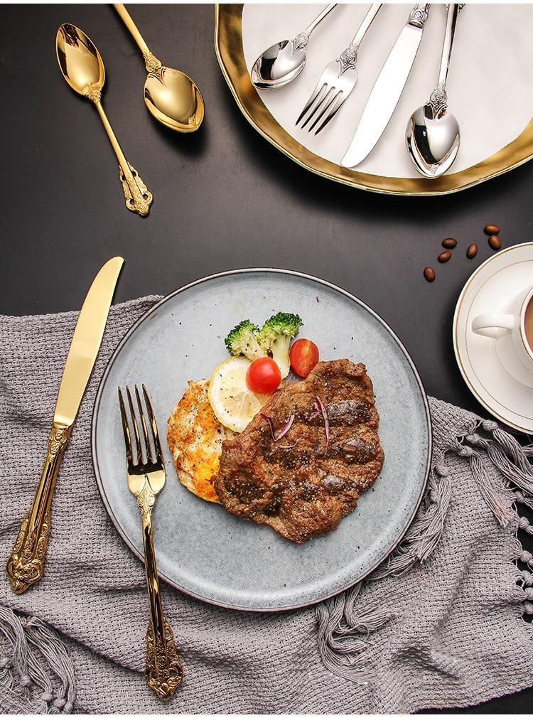 EternaVintage Besteckset - Royal Design | Hochwertiges Vintage-Besteck | Gold & Silber | Perfekt für Dinner & Feste