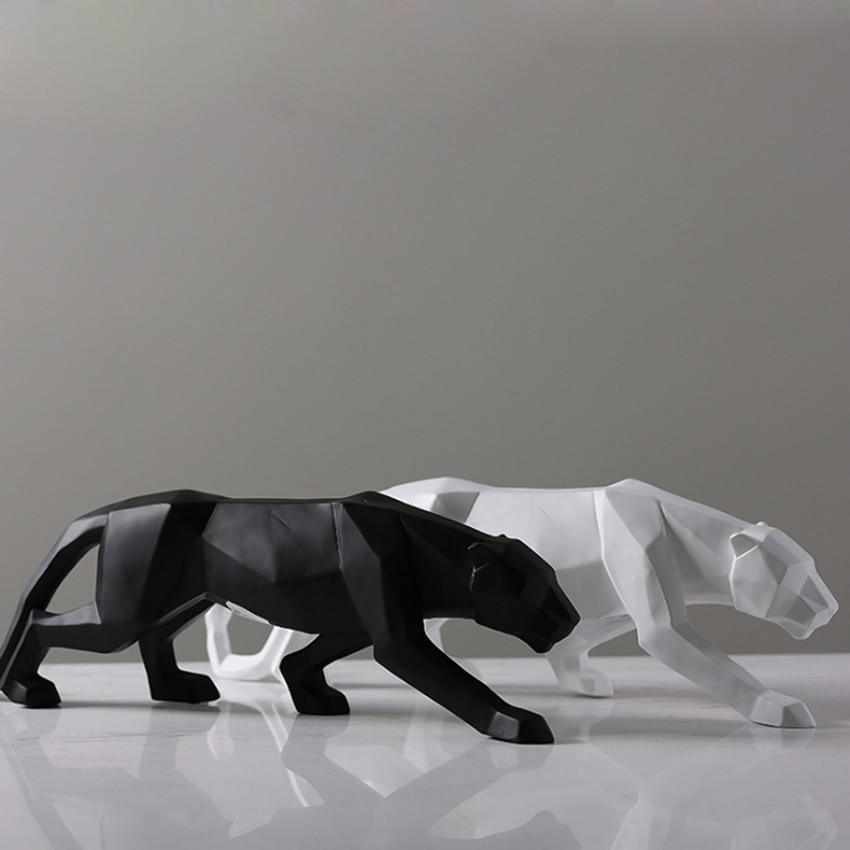 PantheraGeo Geometrische Skulptur | Moderne Panther-Figur | Elegante Dekoration für Zuhause & Büro