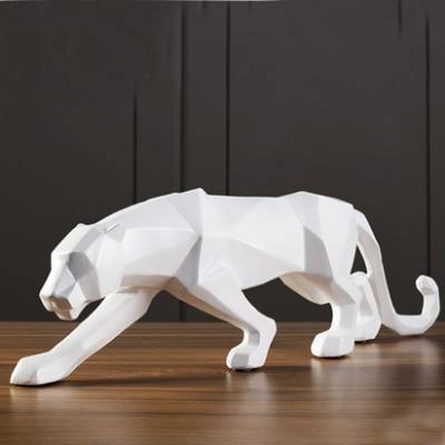 PantheraGeo Geometrische Skulptur | Moderne Panther-Figur | Elegante Dekoration für Zuhause & Büro