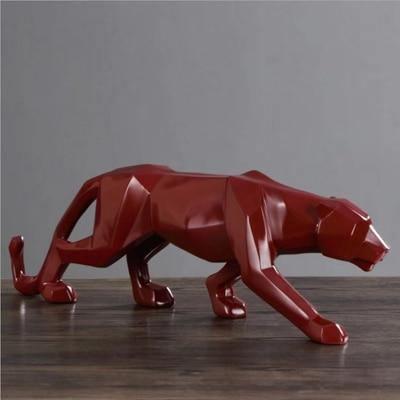 PantheraGeo Geometrische Skulptur | Moderne Panther-Figur | Elegante Dekoration für Zuhause & Büro