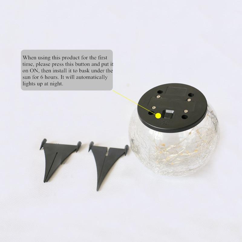 GlaciaLux - Solar Gartenleuchte | Bruchglas Kugeldesign | LED Beleuchtung für Außen