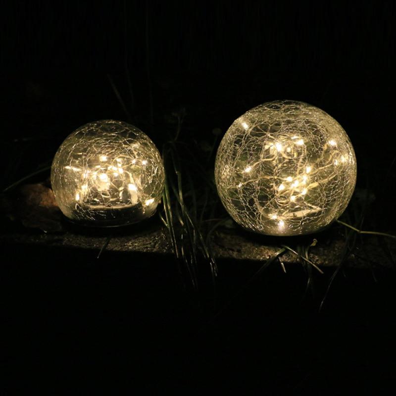 GlaciaLux - Solar Gartenleuchte | Bruchglas Kugeldesign | LED Beleuchtung für Außen