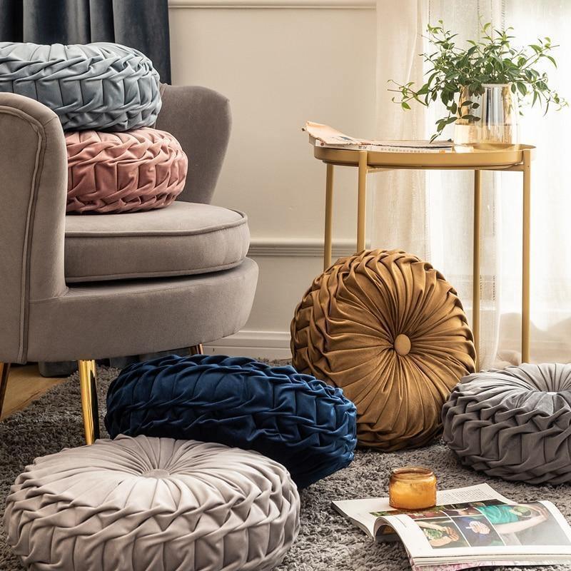 VelvetEase Runder Samtkissenbezug | Fransen-Design | Kuschelig & Dekorativ