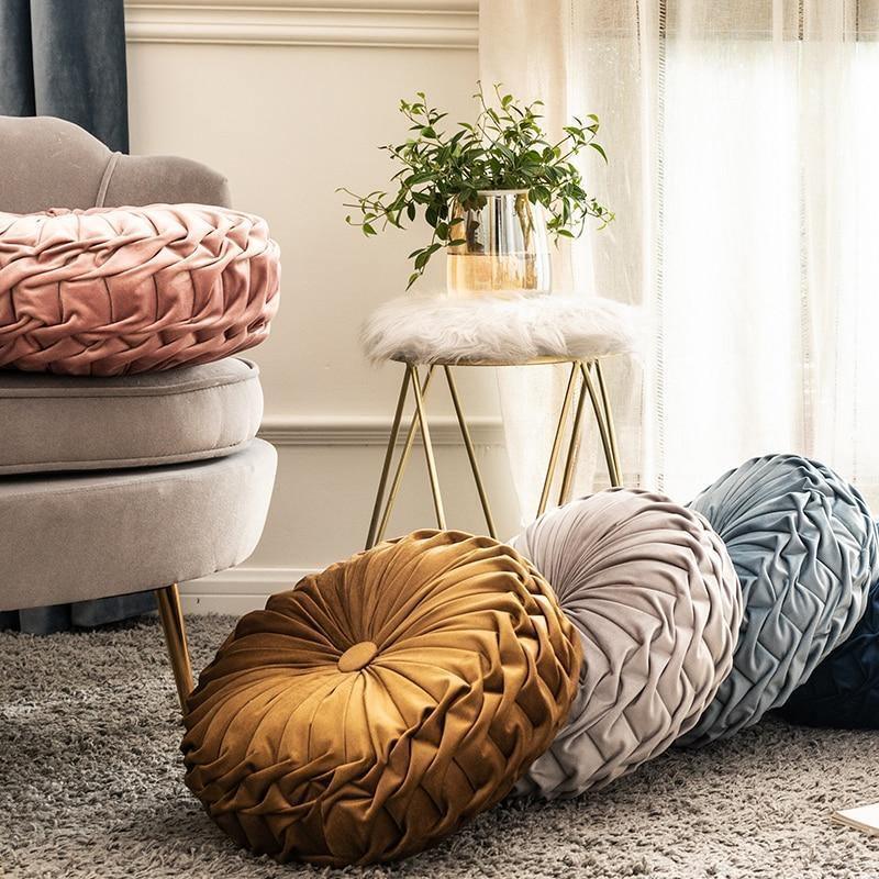 VelvetEase Runder Samtkissenbezug | Fransen-Design | Kuschelig & Dekorativ