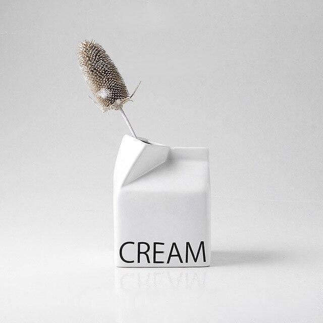 CreamFlow Deko-Keramikvase | Milchige Eleganz | Dekoration für Zuhause