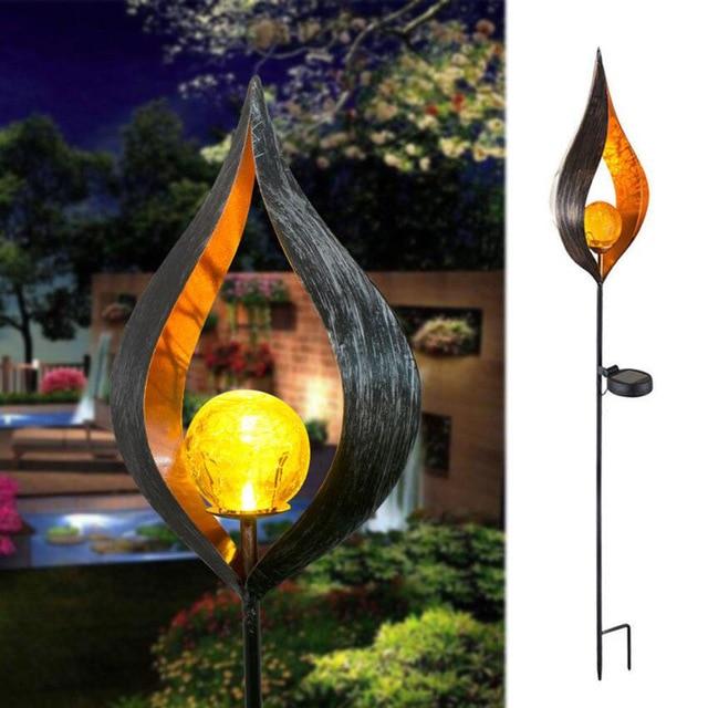 IgnisLuxe LED Gartenleuchte mit Künstlicher Flammenoptik | Solarbetrieben | Stimmungsvolle Außenbeleuchtung | Dekor für Garten & Terrasse