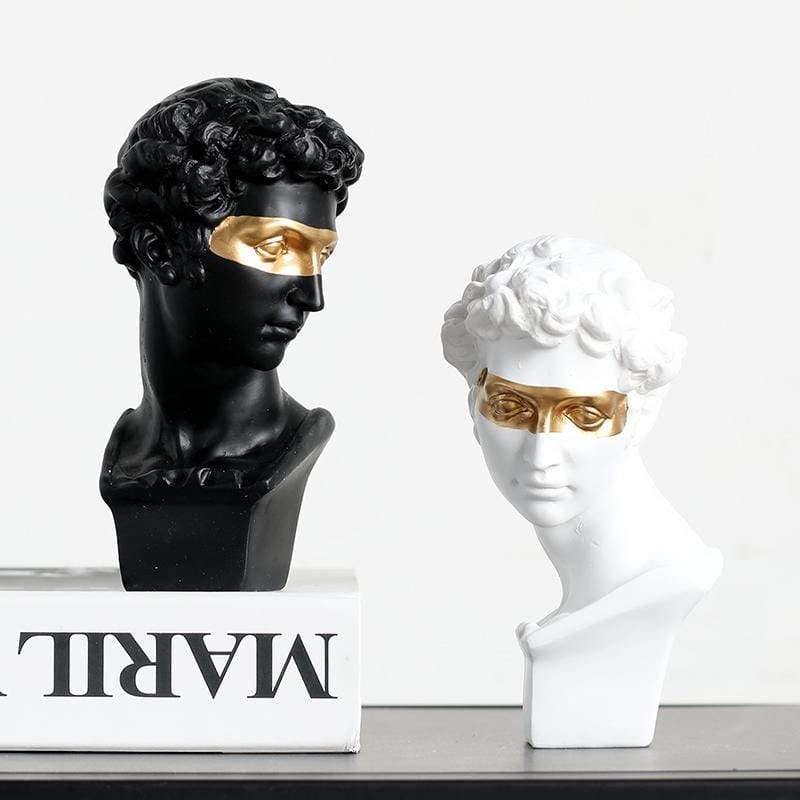 ArtéDavid Büste mit Goldakzent | Klassische Skulptur | Exklusive Deko für Zuhause