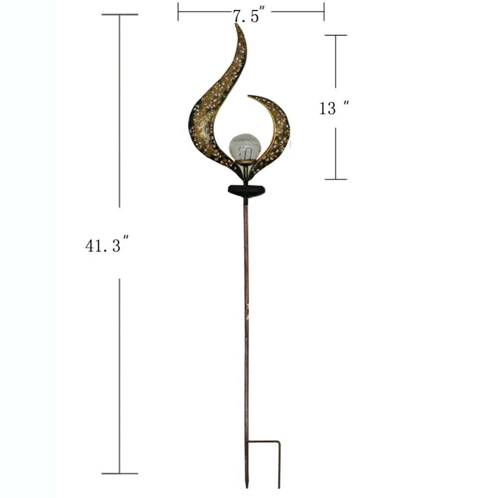 IgnisLuxe LED Gartenleuchte mit Künstlicher Flammenoptik | Solarbetrieben | Stimmungsvolle Außenbeleuchtung | Dekor für Garten & Terrasse