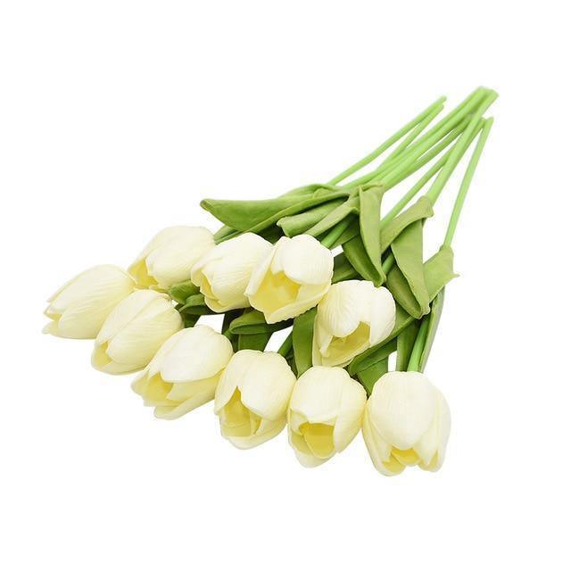 TulipaBloom Künstliche Tulpen aus Seide | 10er-Set | Realistische Blumen für Zuhause & Hochzeiten