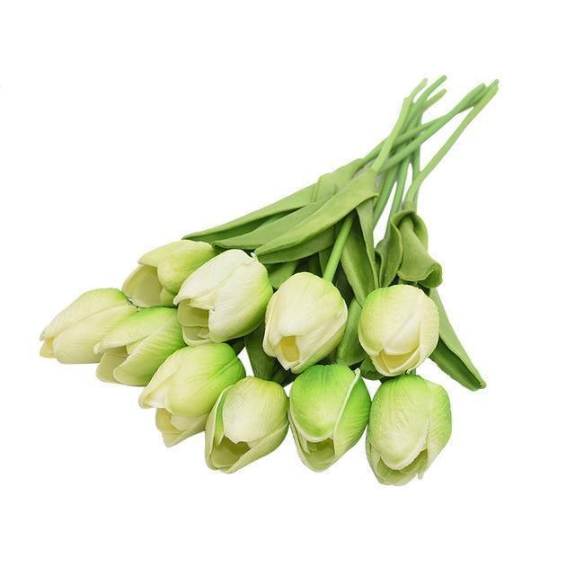 TulipaBloom Künstliche Tulpen aus Seide | 10er-Set | Realistische Blumen für Zuhause & Hochzeiten