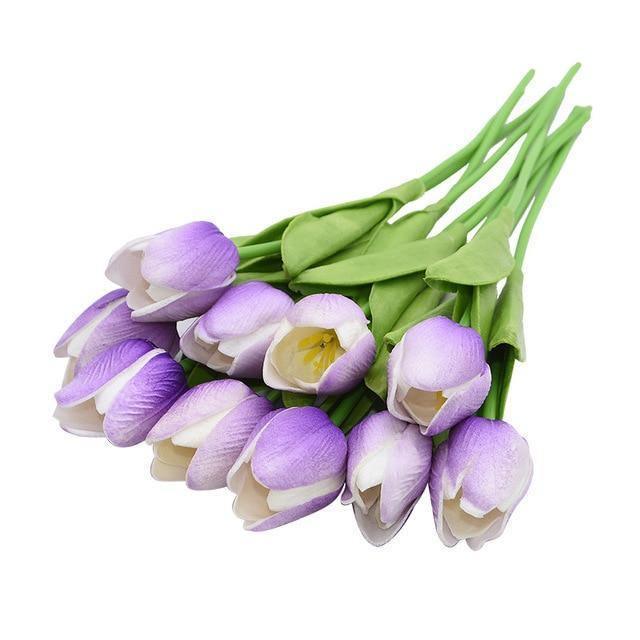 TulipaBloom Künstliche Tulpen aus Seide | 10er-Set | Realistische Blumen für Zuhause & Hochzeiten