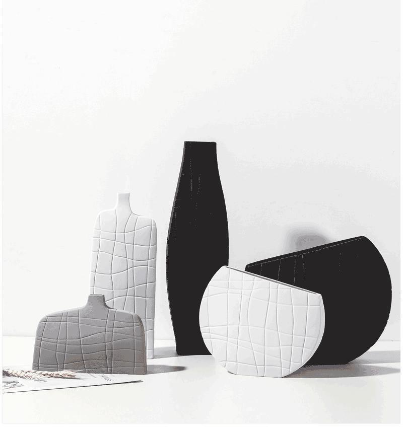 Textura Elegante Strukturierte Keramikvasen | Zeitloses Design | Minimalistische Dekoration | Verschiedene Stile