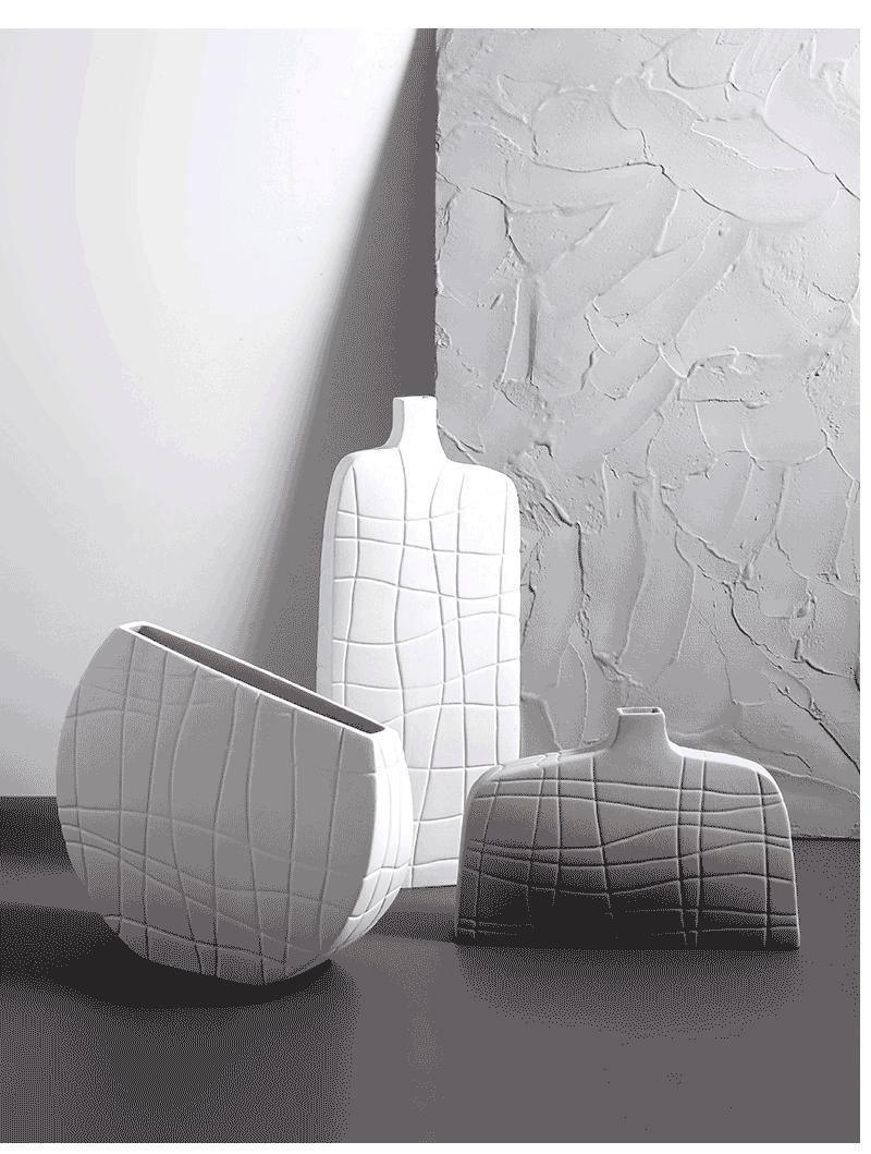 Textura Elegante Strukturierte Keramikvasen | Zeitloses Design | Minimalistische Dekoration | Verschiedene Stile