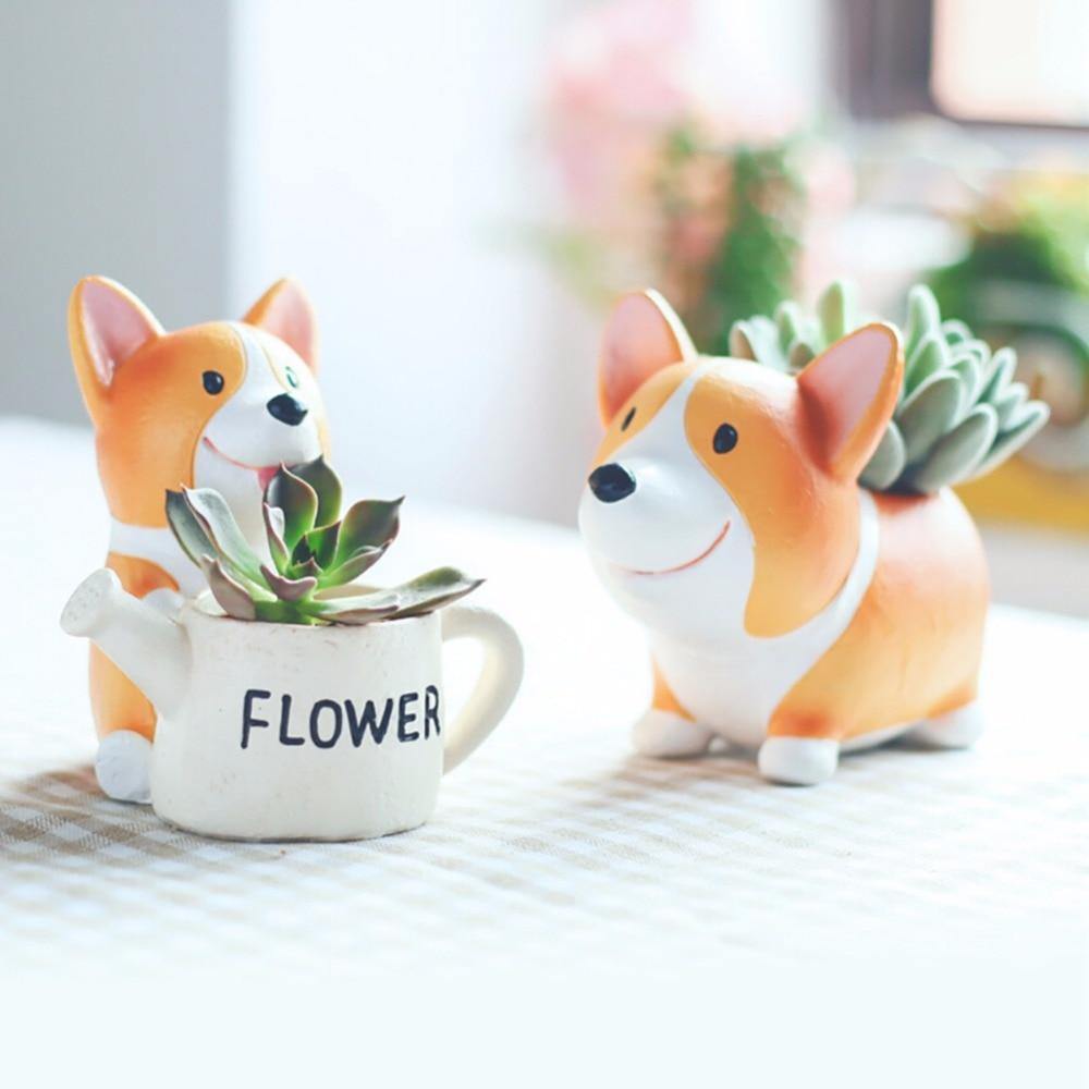 CorgiGlow Pflanzenhalter | Niedlicher Blumentopf | Deko für Zuhause & Büro
