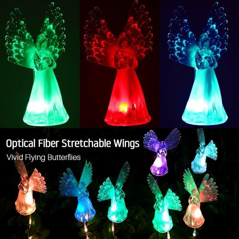 SeraphiGlow LED Engel Gartenleuchten | Solarbetrieben | Stimmungsvolle Außenbeleuchtung | Dekor für Garten & Terrasse