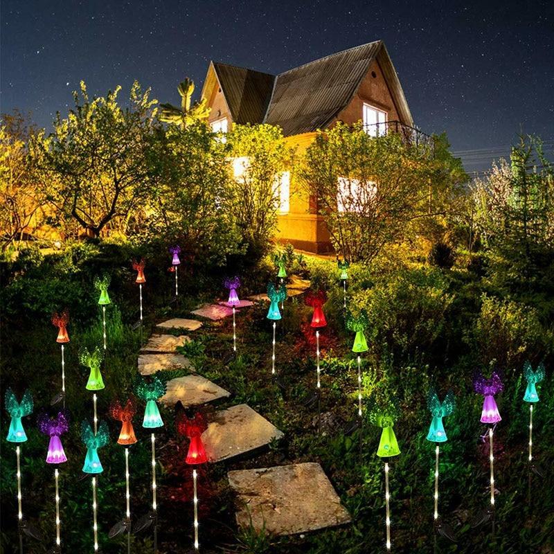 SeraphiGlow LED Engel Gartenleuchten | Solarbetrieben | Stimmungsvolle Außenbeleuchtung | Dekor für Garten & Terrasse