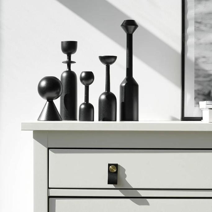 Noirique Schwarze Kerzenhalter für Tafelkerzen | Stilvolles Design | Elegante Dekoration