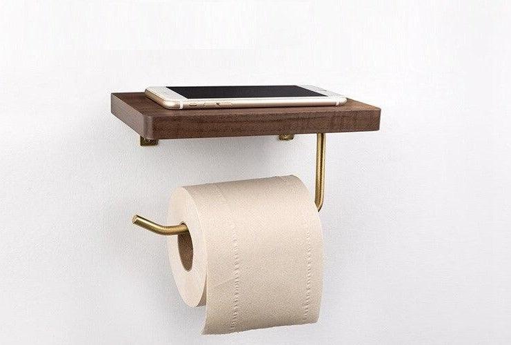 WoodlyRoll Multifunktionaler Toilettenpapierhalter aus Holz | Praktisch & Stilvoll | Schraubbefestigung | In Verschiedenen Farben