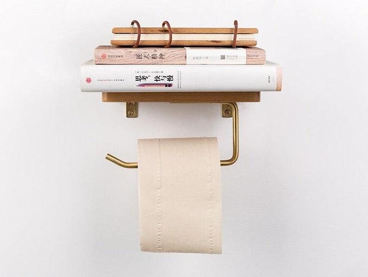 WoodlyRoll Multifunktionaler Toilettenpapierhalter aus Holz | Praktisch & Stilvoll | Schraubbefestigung | In Verschiedenen Farben