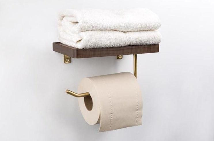 WoodlyRoll Multifunktionaler Toilettenpapierhalter aus Holz | Praktisch & Stilvoll | Schraubbefestigung | In Verschiedenen Farben
