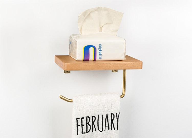 WoodlyRoll Multifunktionaler Toilettenpapierhalter aus Holz | Praktisch & Stilvoll | Schraubbefestigung | In Verschiedenen Farben