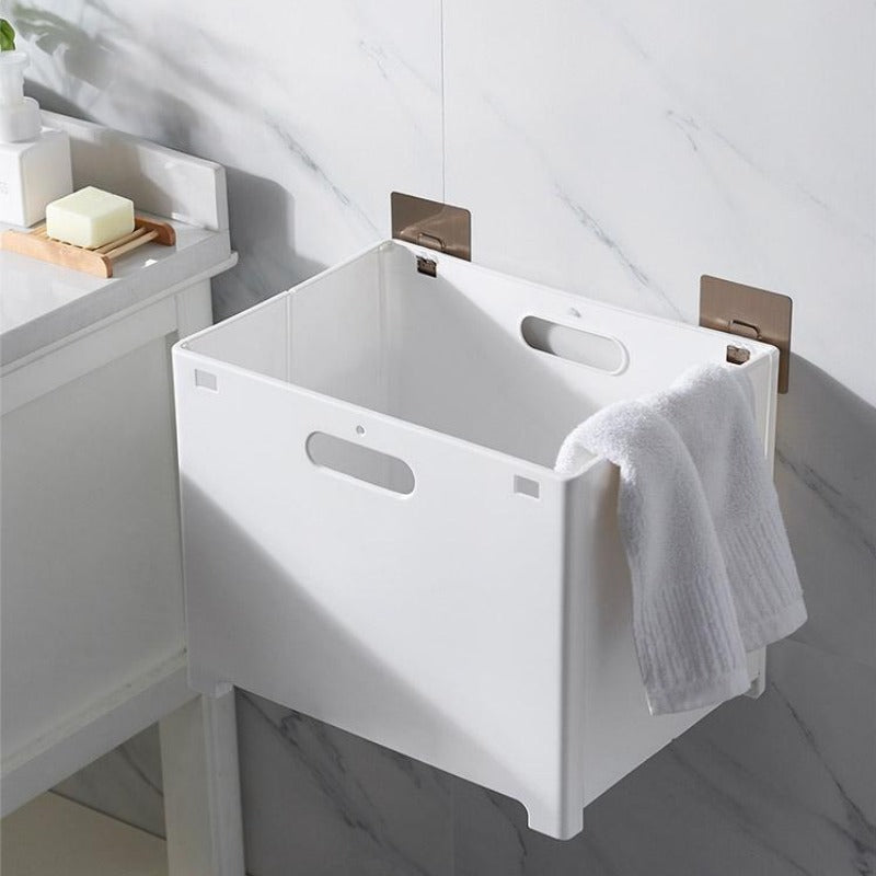 WallFlex Klappbarer Wäschekorb | Wandmontiertes Design | Platzsparender & Praktischer Wäschebehälter