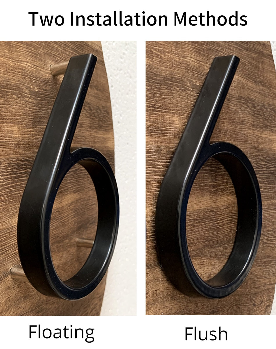 NumaraLux Moderne Hausnummern & Buchstaben | Rostfrei | Zinklegierung | Schwarze Oberfläche | Wetterfestes Design