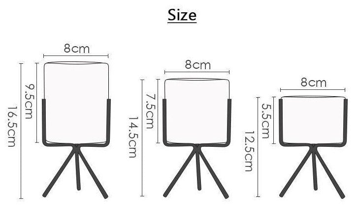 GeoPlanter Kompakter Keramikpflanztopf mit Geometrischem Metallständer | Modernes Design | Tischdekoration für Zuhause