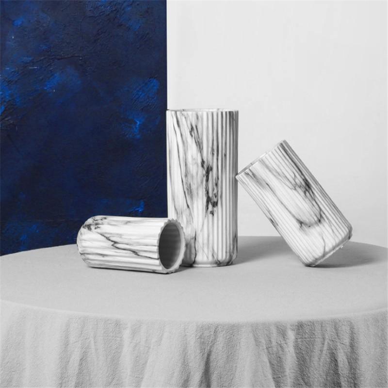 StoneCrest Strukturierte Marmor-Blumenvase | Elegantes Design | Hochwertige Dekoration | Modern und Luxuriös