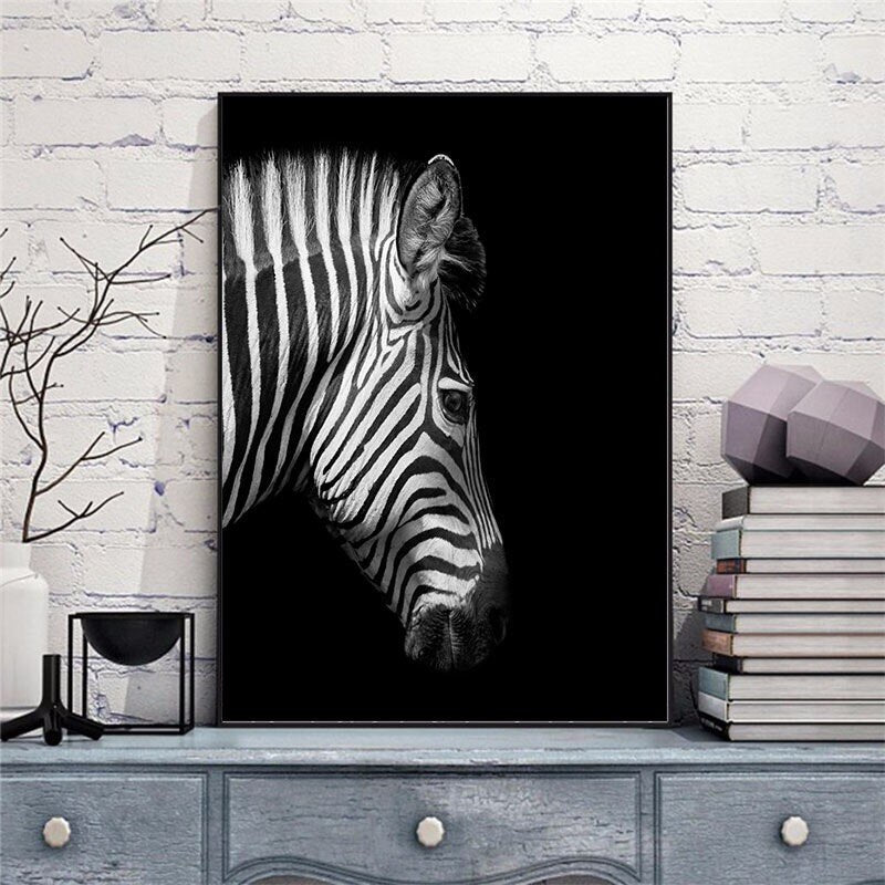 MonoWild Monochrome Tierleinwand-Poster | Hochwertige Wandkunst | Elegantes Design für Zuhause