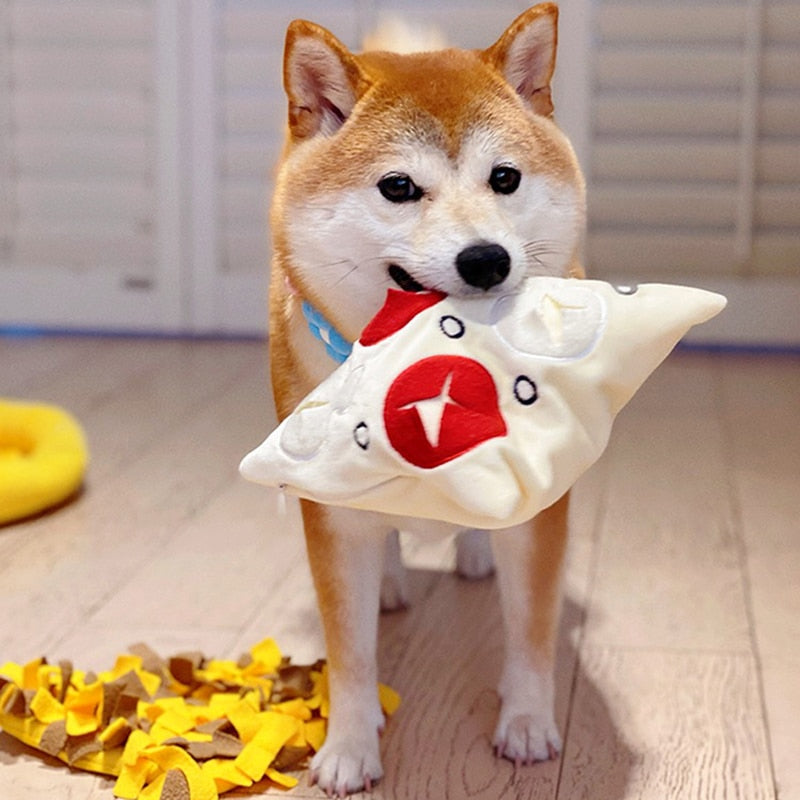 Pupizza Schnüffelmatte & Weiches Hundebett | Interaktives Design | Fördert Spiel & Entspannung | Für Welpen & Hunde