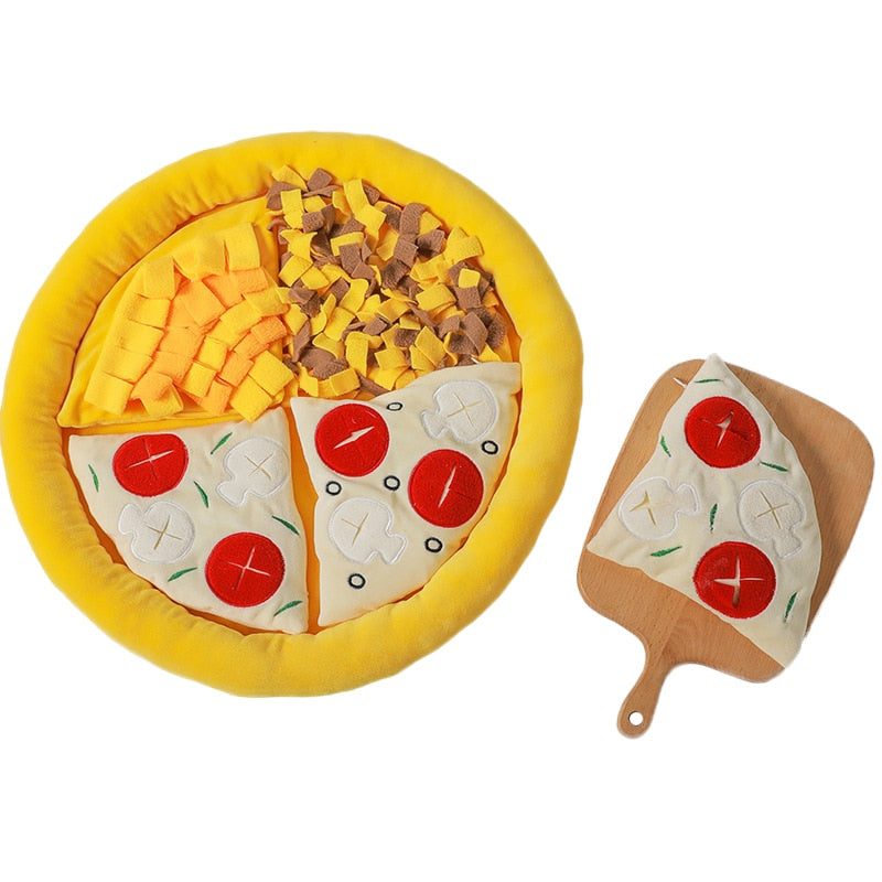 Pupizza Schnüffelmatte & Weiches Hundebett | Interaktives Design | Fördert Spiel & Entspannung | Für Welpen & Hunde